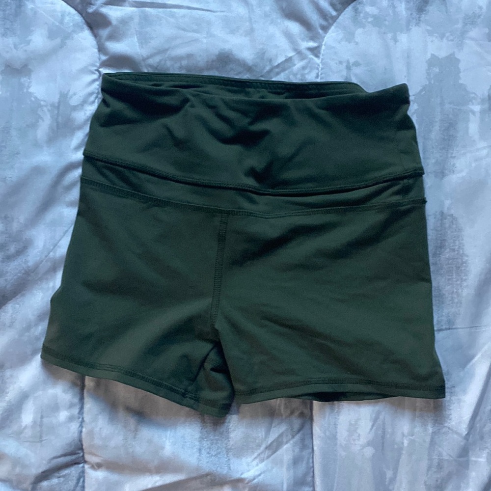 green biker workout shorts size small from forever 21